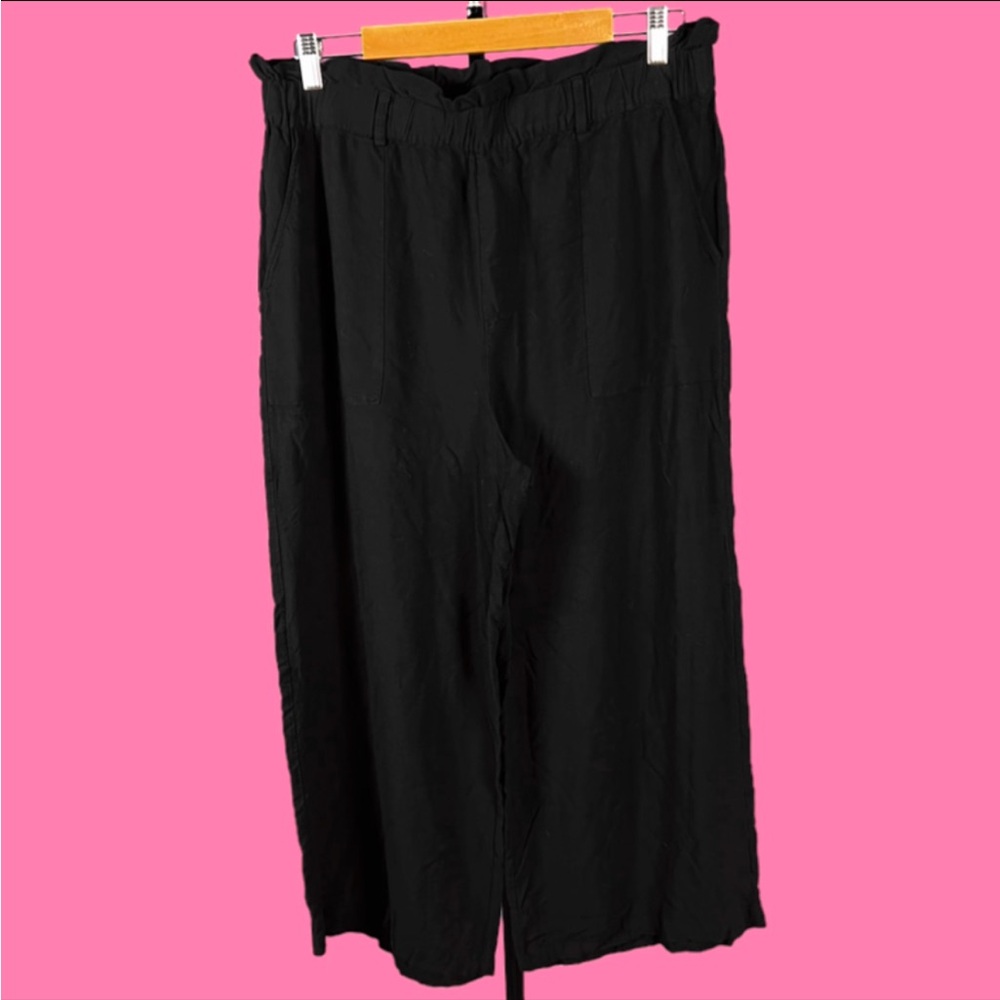 Sanctuary Organic Black High Waisted Cropped Pants ~ Size XL